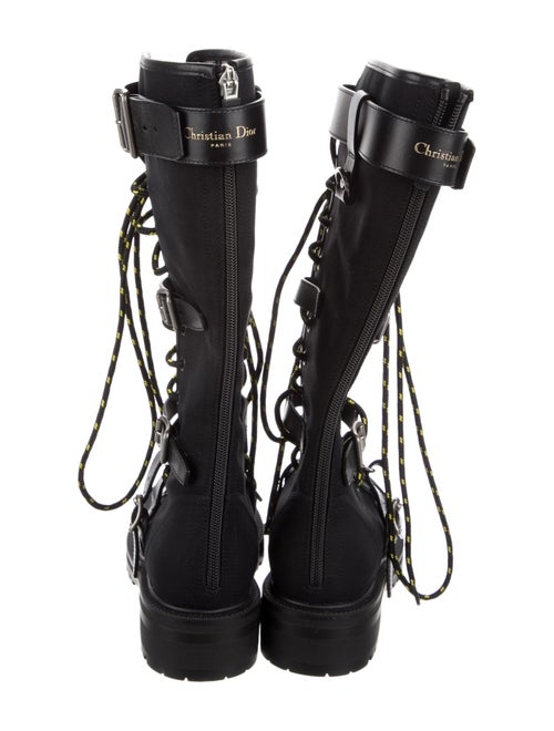 Christian Dior Neoprene Cutout Accent Combat Boots
