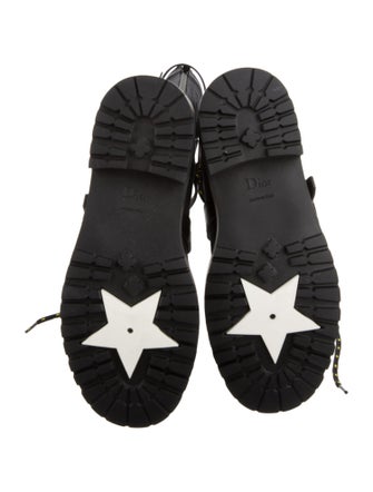Christian Dior Neoprene Cutout Accent Combat Boots