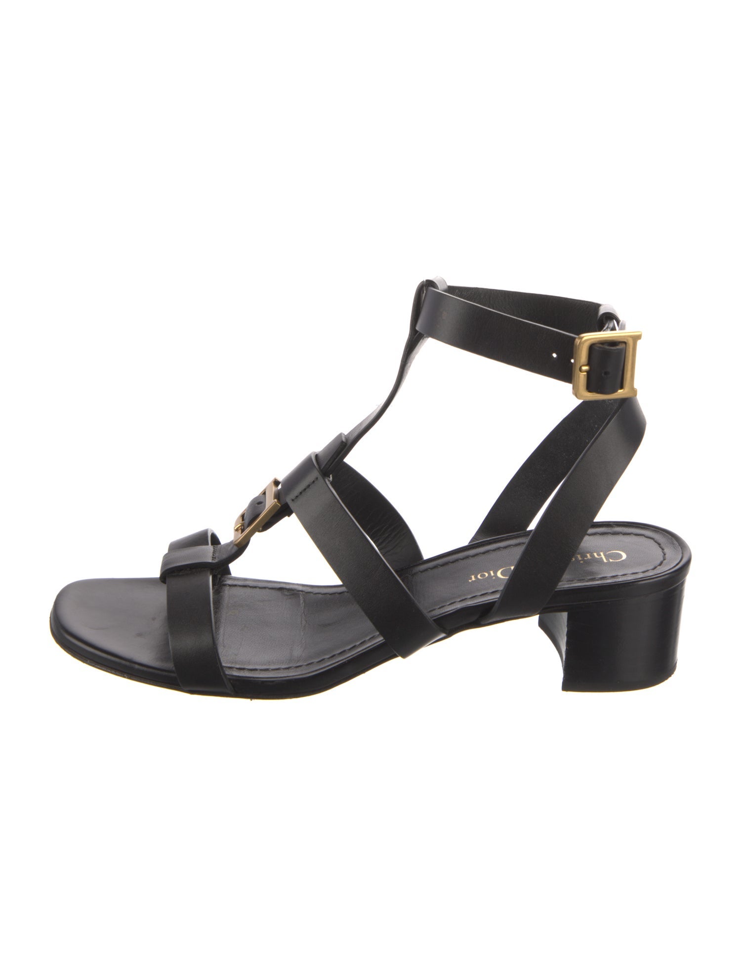 Christian Dior Leather T-Strap Sandals