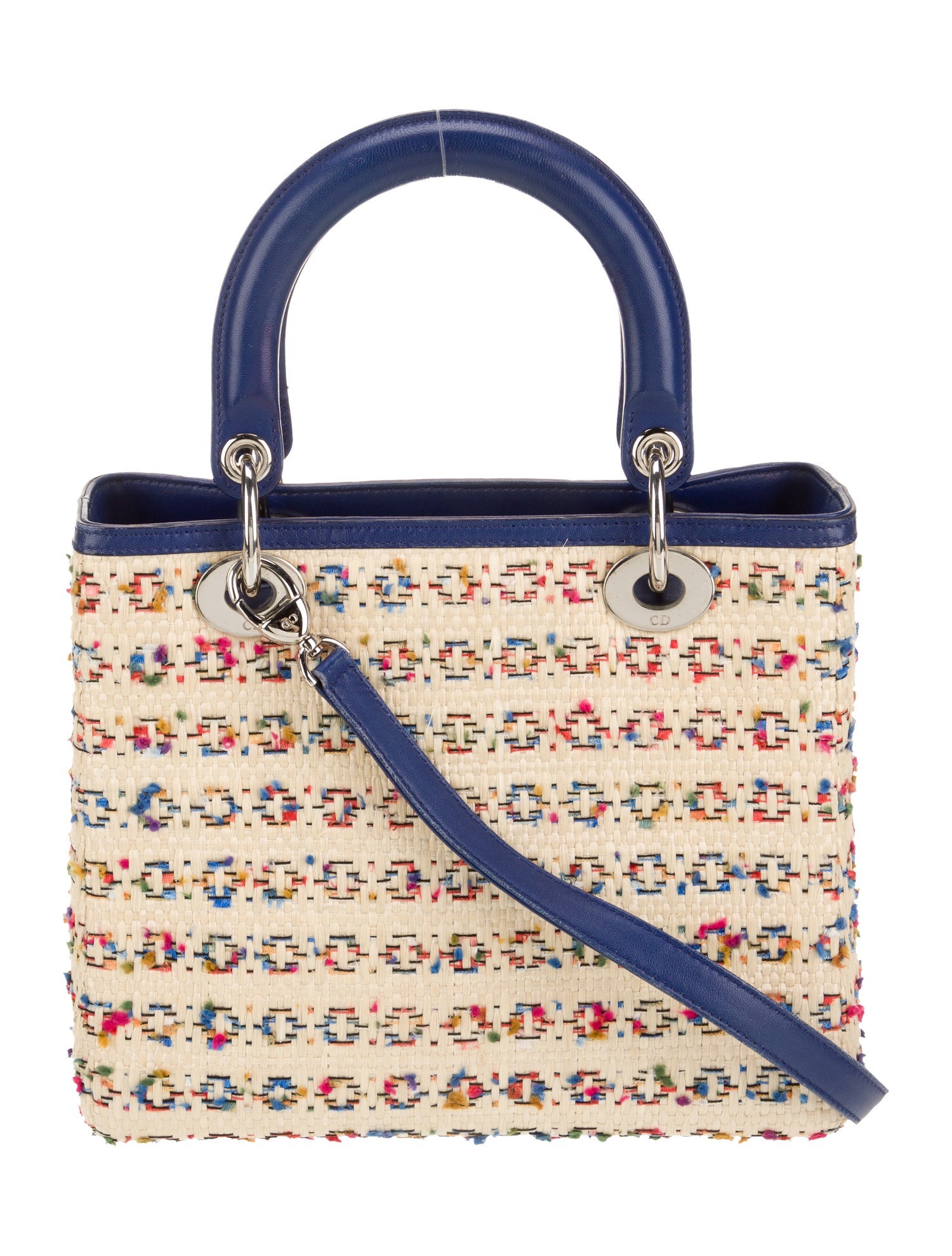 Christian Dior Raffia Lady Dior Medium - Neutrals Handle Bags