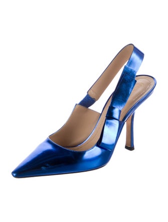 Christian Dior Leather Bow Accents Slingback Pumps