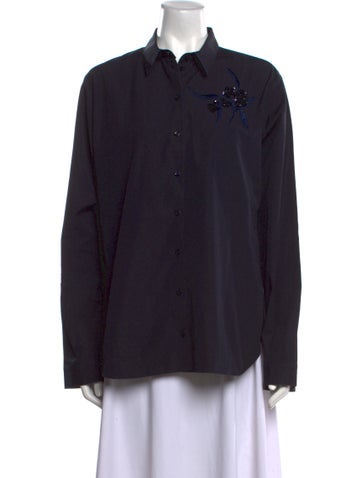 Christian Dior Tops Long Sleeve Button-Up Top XL