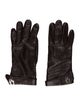 Christian Dior Brown Leather Branded Gloves