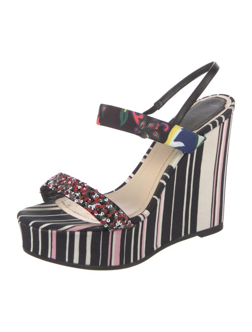 Christian Dior Printed Sequin Embellishments Slingback Sandals