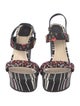 Christian Dior Printed Sequin Embellishments Slingback Sandals
