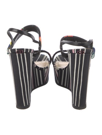 Christian Dior Printed Sequin Embellishments Slingback Sandals