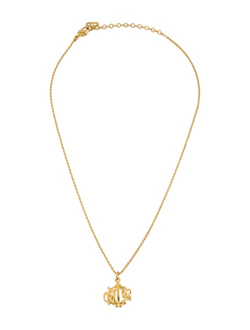 Christian Dior Vintage Logo Pendant Necklace