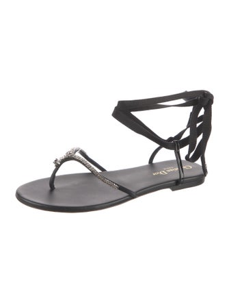 Christian Dior Patent Leather Crystal Embellishments Sandals