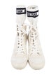 Christian Dior Leather Graphic Print Combat Boots