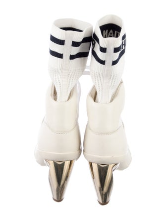 Christian Dior Leather Graphic Print Combat Boots