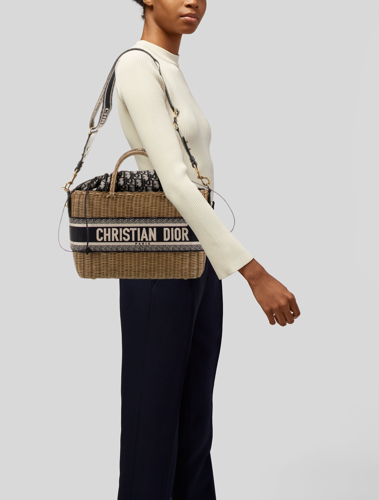 Christian Dior Oblique Jacquard Top Handle Bag
