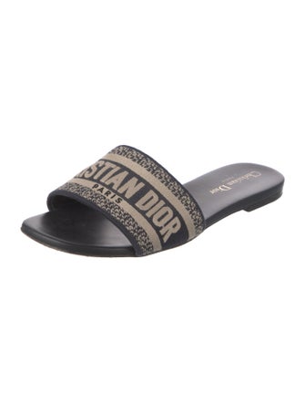 Christian Dior Canvas Printed Slides