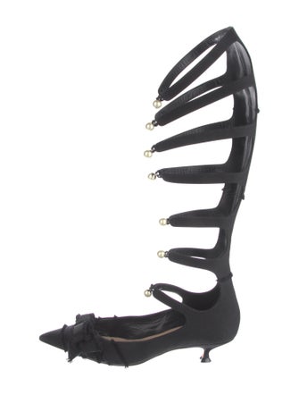 Christian Dior Bow Accents Lace-Up Boots