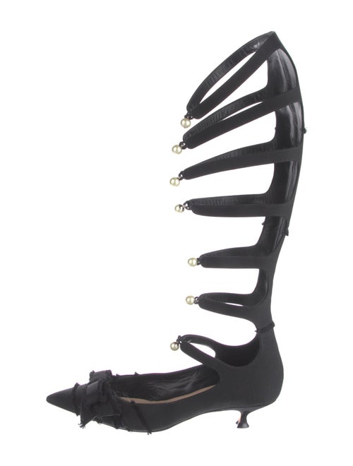 Christian Dior Bow Accents Lace-Up Boots