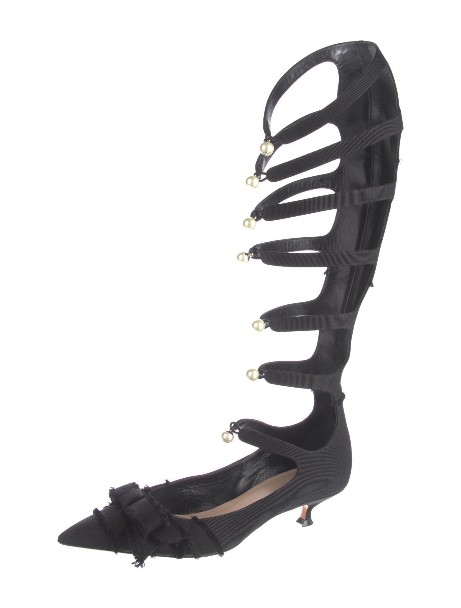 Christian Dior Bow Accents Lace-Up Boots