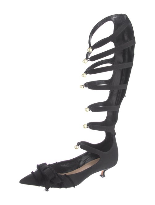 Christian Dior Bow Accents Lace-Up Boots