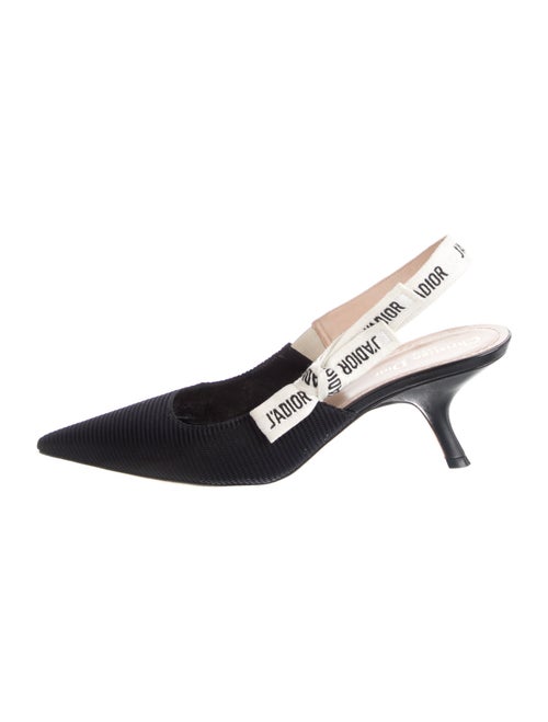 Christian Dior Grosgrain Trim Slingback Pumps