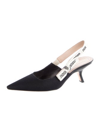 Christian Dior Grosgrain Trim Slingback Pumps
