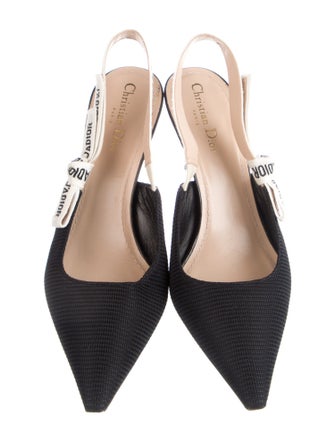 Christian Dior Grosgrain Trim Slingback Pumps