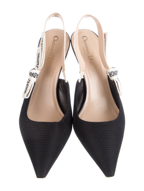 Christian Dior Grosgrain Trim Slingback Pumps