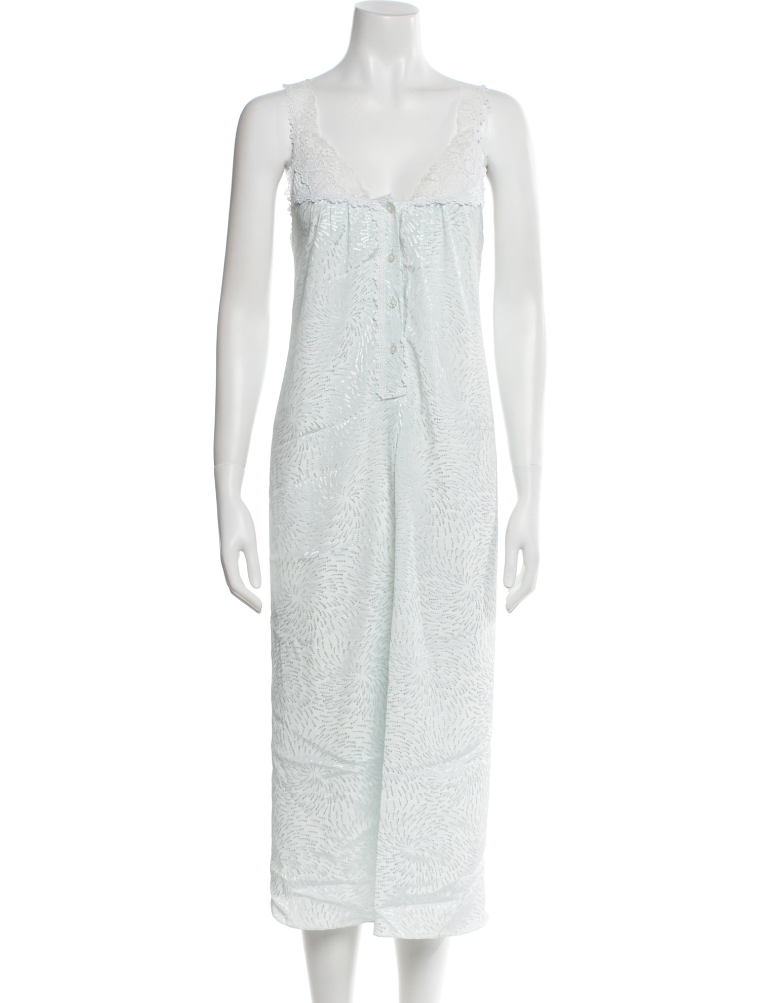 Christian Dior Lace Trim Embellishment Nightgown