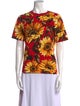 Christian Dior Floral Print Crew Neck T-Shirt