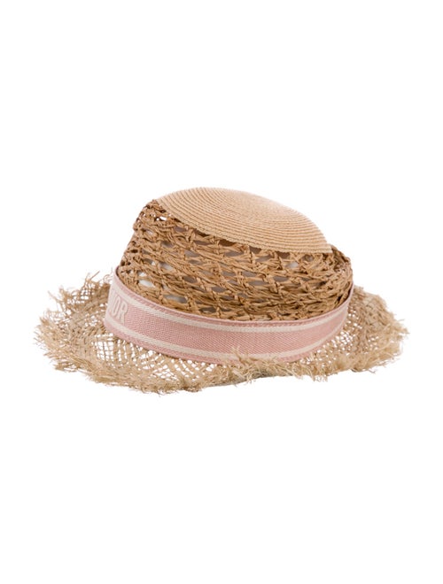 Christian Dior Logo Raffia Hat
