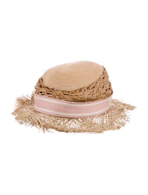Christian Dior Logo Raffia Hat