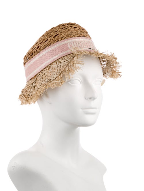 Christian Dior Logo Raffia Hat