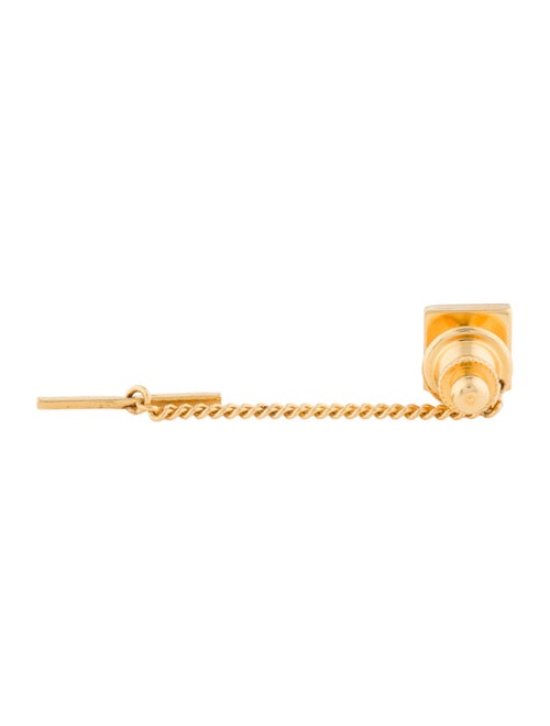 Christian Dior Vintage Two-Tone Tie Pin w/ Chain