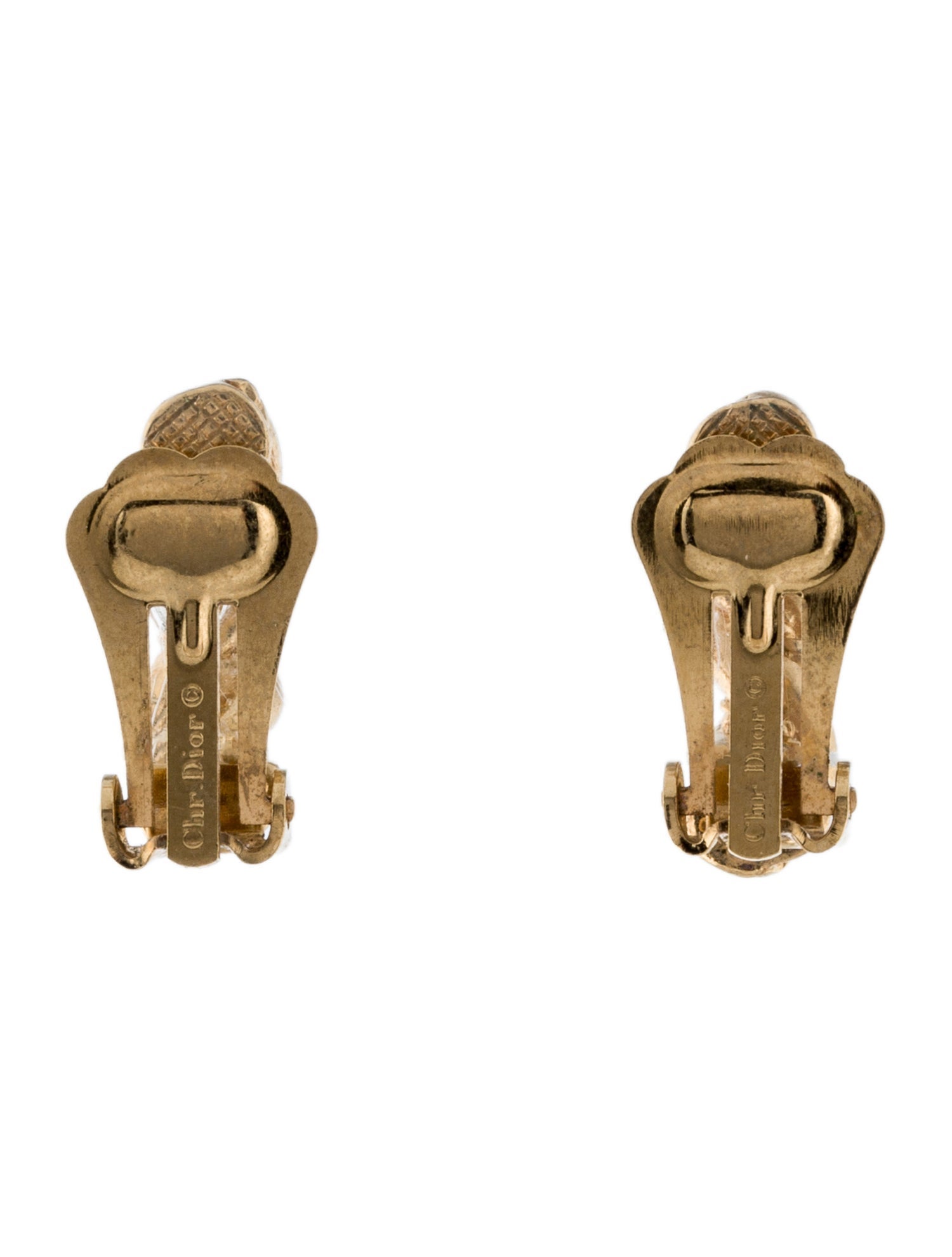 Christian Dior Vintage Rope Textured Hoop Clip-On Earrings