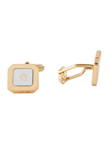 Christian Dior Vintage Two-Tone Logo Cufflinks