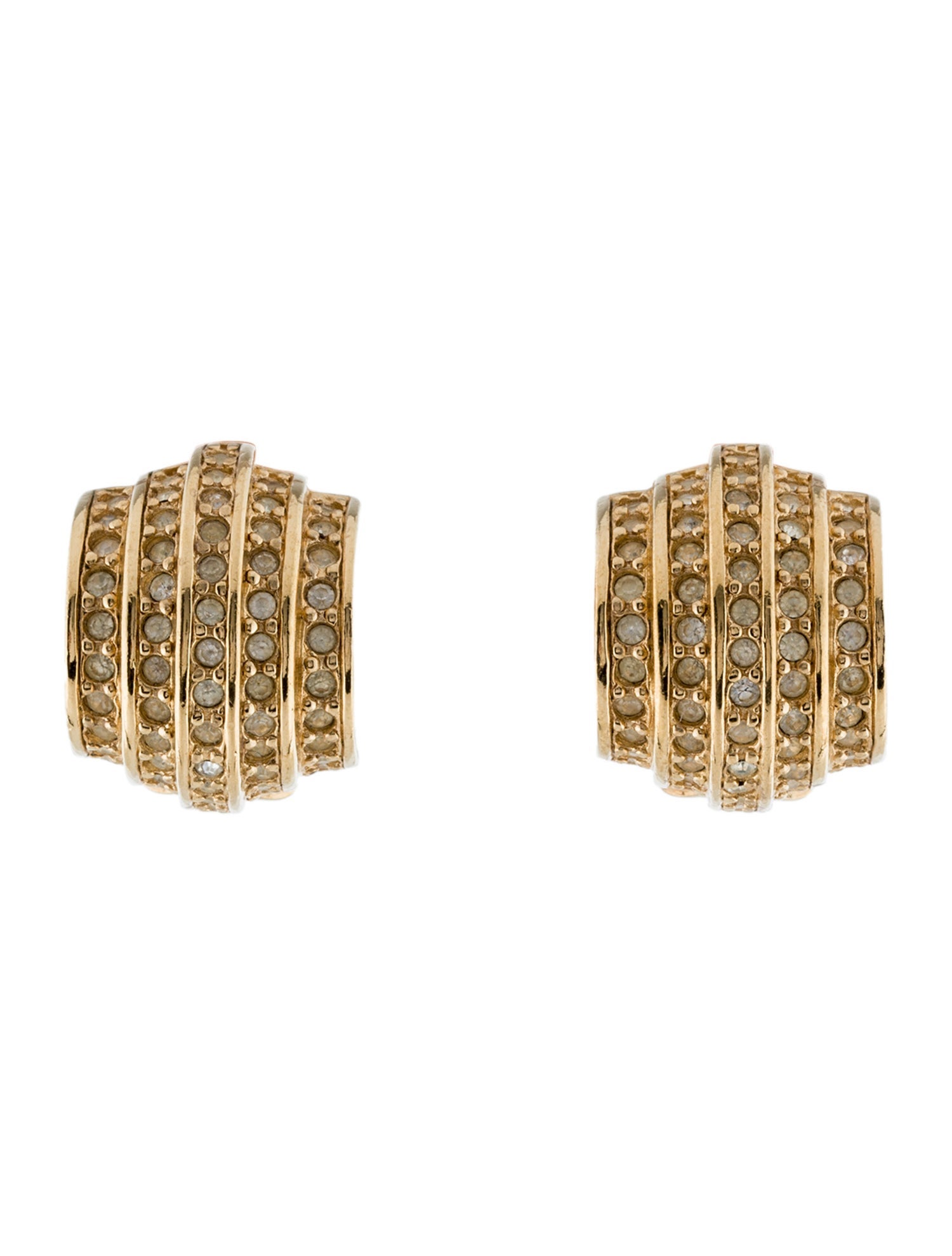 Christian Dior Vintage Crystal Clip-On Earrings
