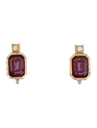 Christian Dior Vintage Crystal Clip-On Earrings