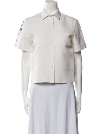 Christian Dior Short Sleeve Button-Up Top