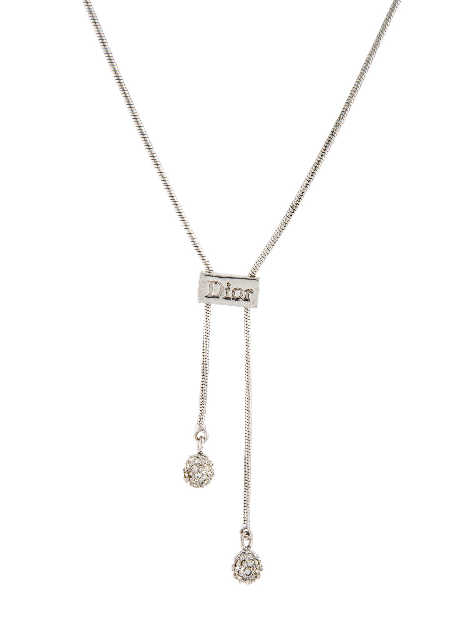 Christian Dior Crystal Ball Lavalier Necklace