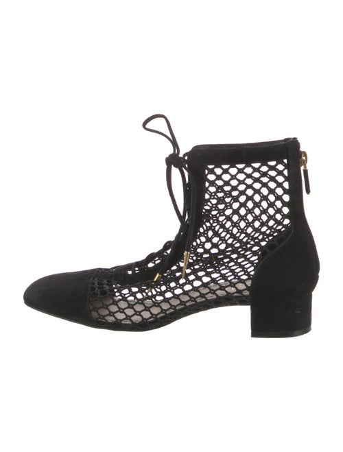 Christian Dior Suede Mesh Accents Lace-Up Boots