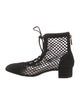 Christian Dior Suede Mesh Accents Lace-Up Boots