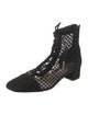 Christian Dior Suede Mesh Accents Lace-Up Boots