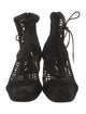 Christian Dior Suede Mesh Accents Lace-Up Boots
