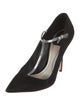 Christian Dior Suede Bow Accents T-Strap Pumps