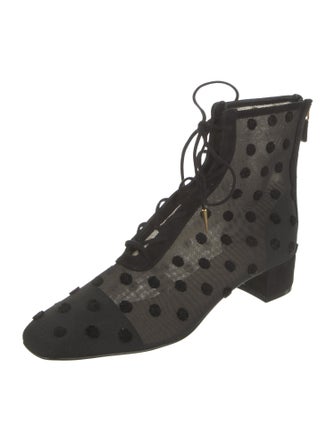 Christian Dior Mesh Animal Print Combat Boots