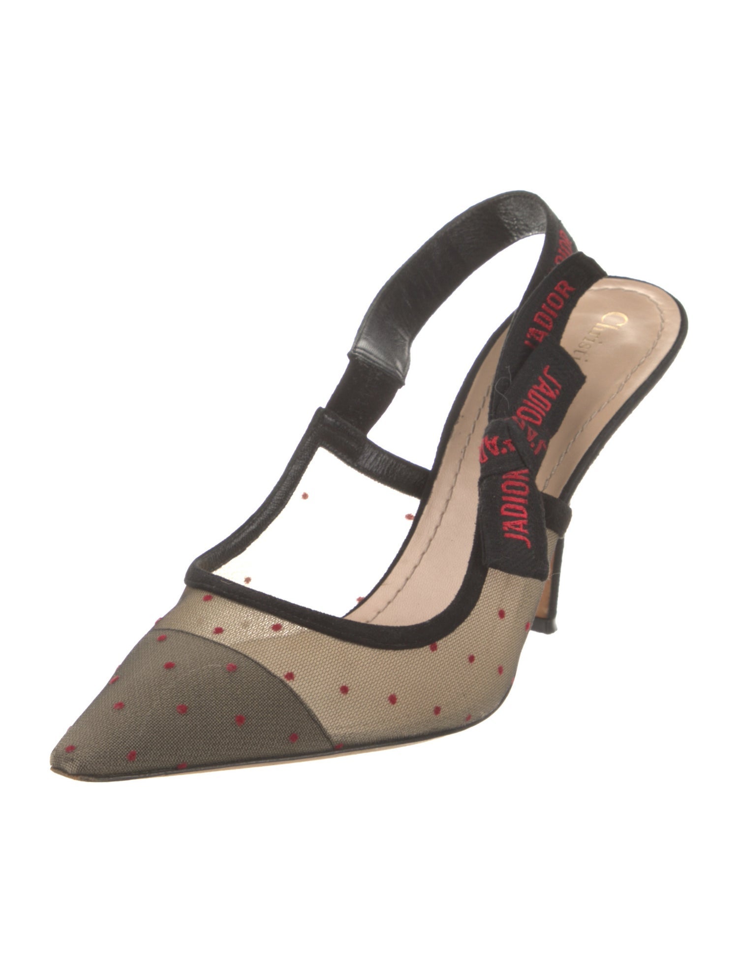 Christian Dior Mesh Printed Slingback Pumps