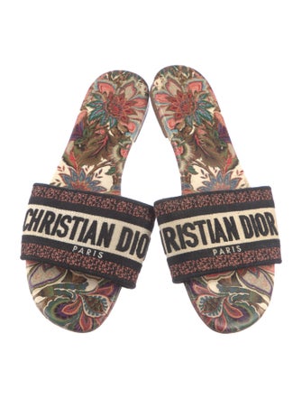 Christian Dior Canvas Printed Slides