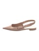 Christian Dior Leather Bow Accents Slingback Flats