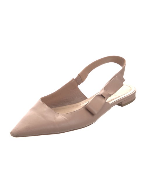 Christian Dior Leather Bow Accents Slingback Flats