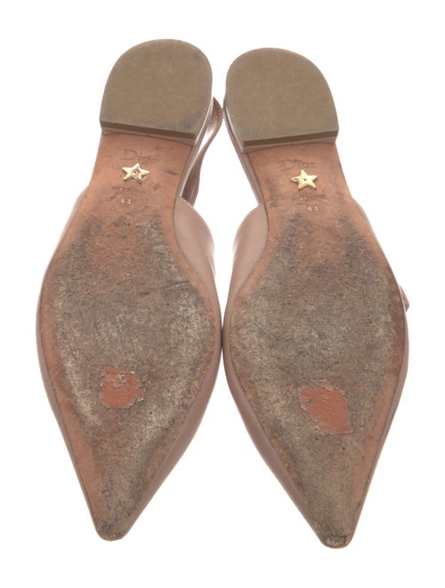 Christian Dior Leather Bow Accents Slingback Flats