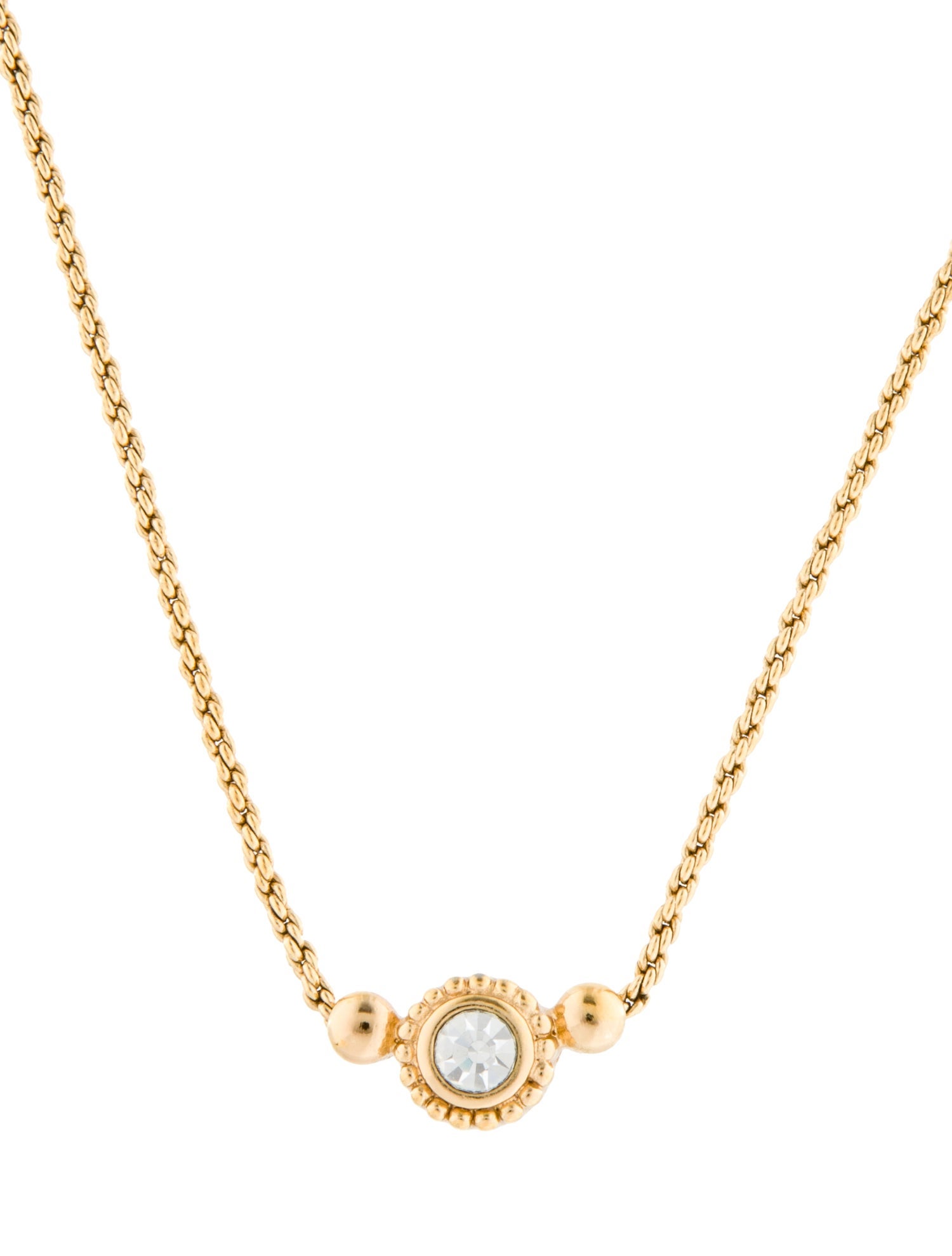 Christian Dior Vintage Crystal Pendant Necklace