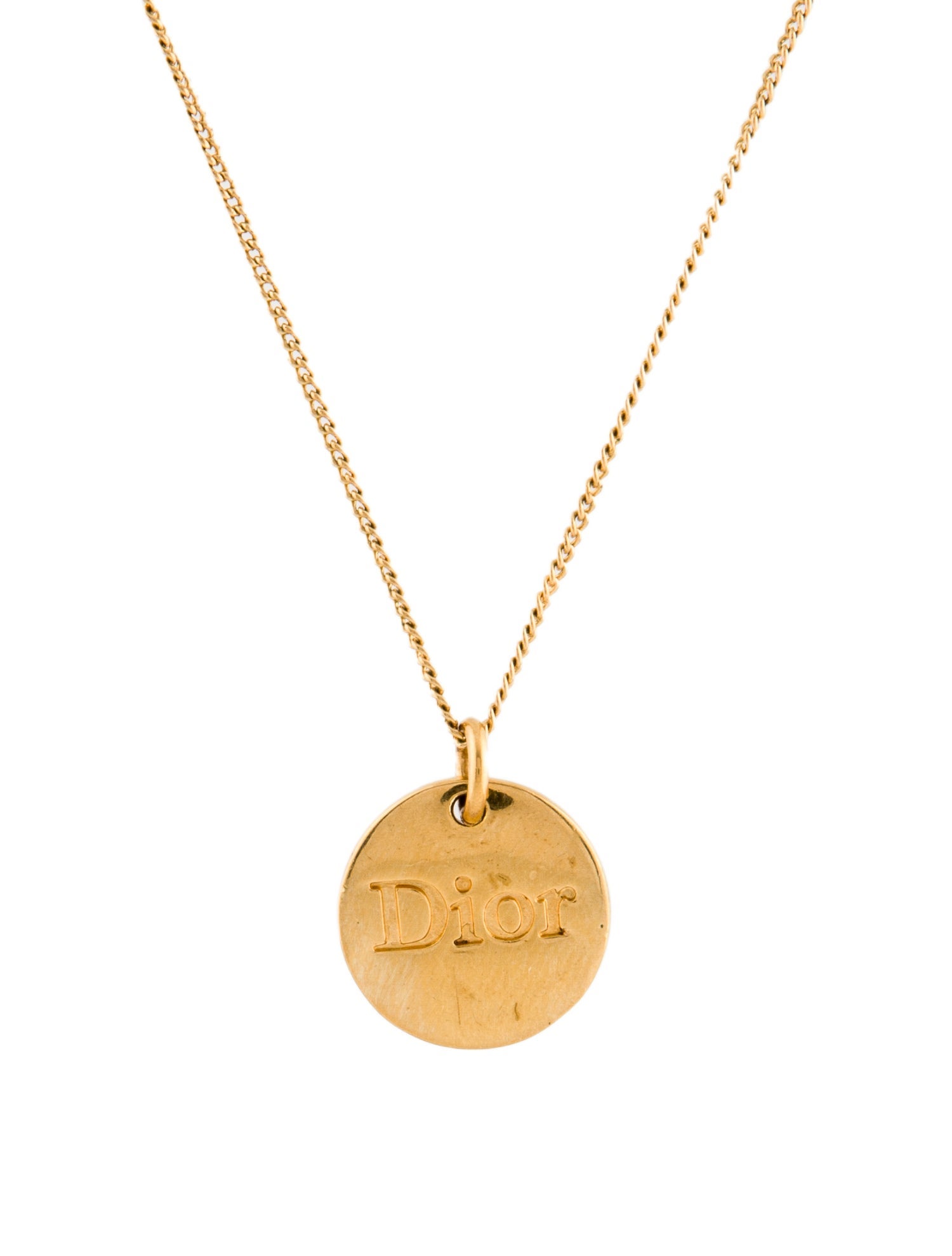 アクセサリー Vintage Christian Dior Circle Necklace DIOR Christian Circle Vintage Necklace Gold Plated Rhine