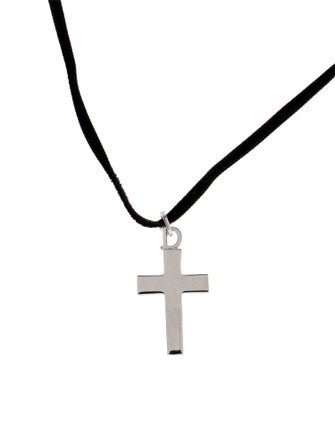 Christian Dior Cross Pendant Choker Necklace